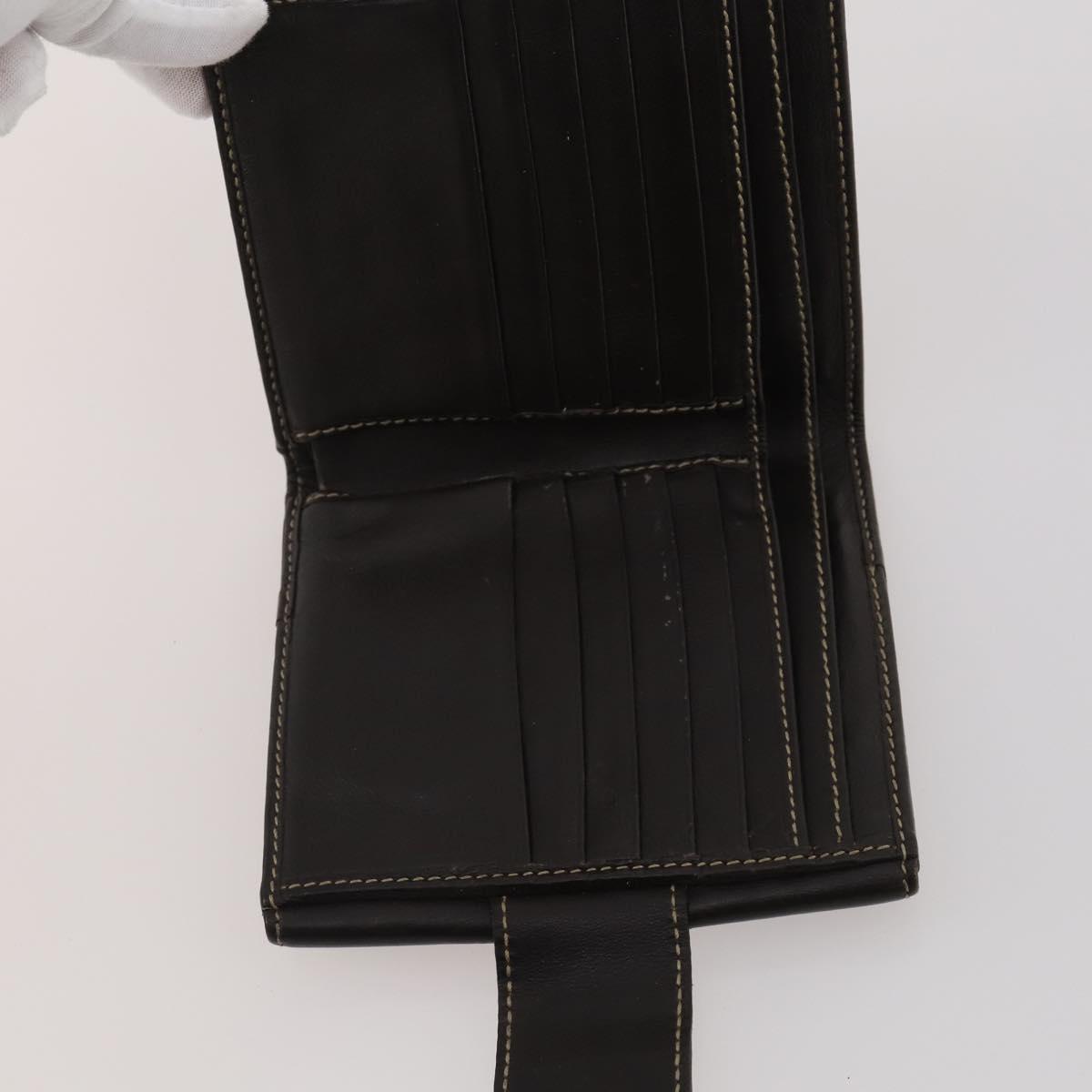 GUCCI Pouch Wallet GG Leather Canvas 6 Set Beige Black Auth am12473