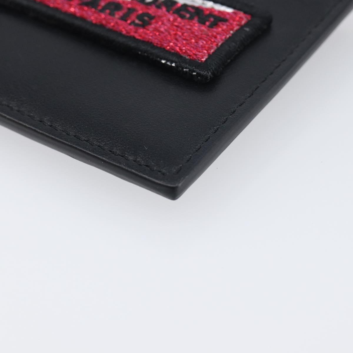 SAINT LAURENT Fragment Case Leather Black Silver 463778 Auth am12475V
