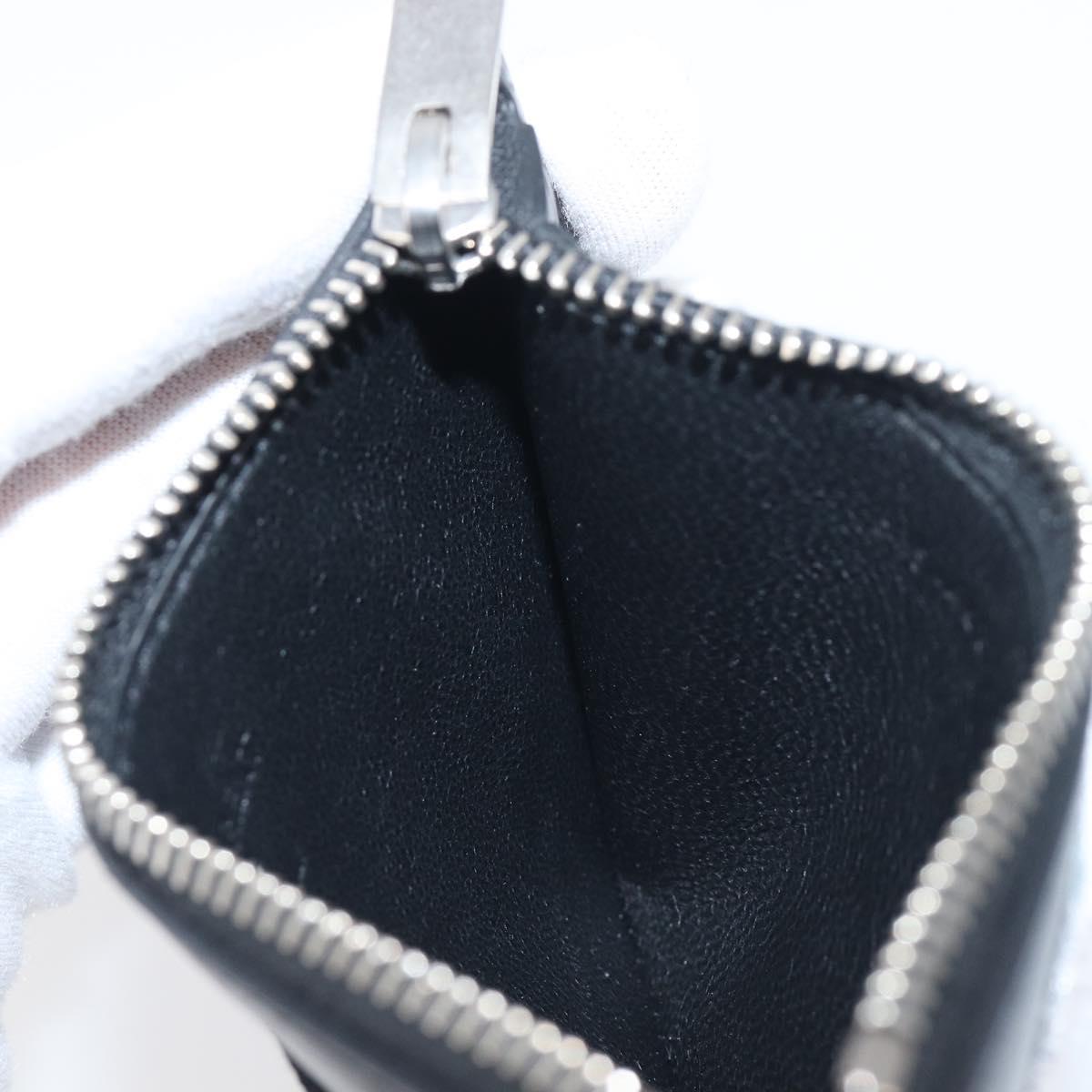 SAINT LAURENT Fragment Case Leather Black Silver 463778 Auth am12475V