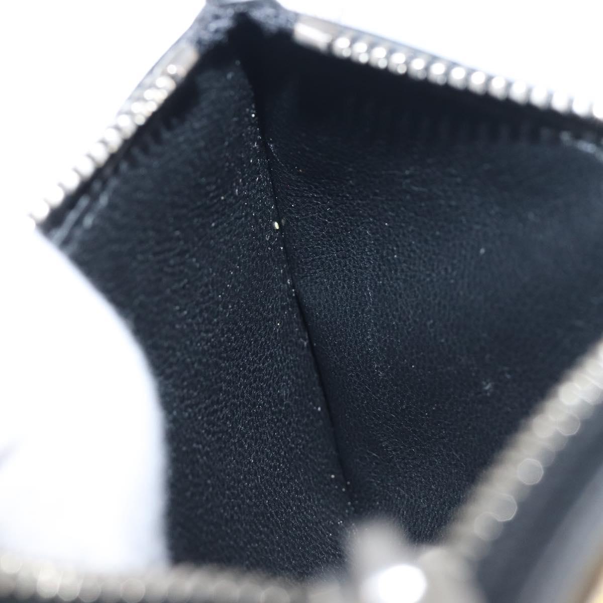 SAINT LAURENT Fragment Case Leather Black Silver 463778 Auth am12475V