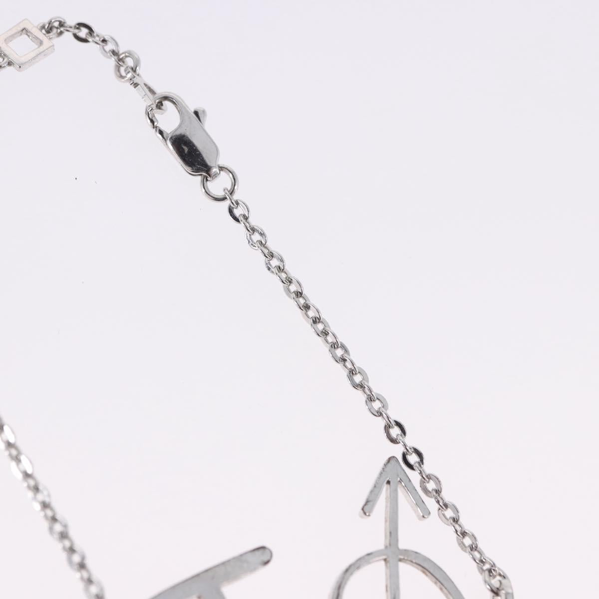 Christian Dior Heart Arrow Bracelet Metal Silver Auth am12479M