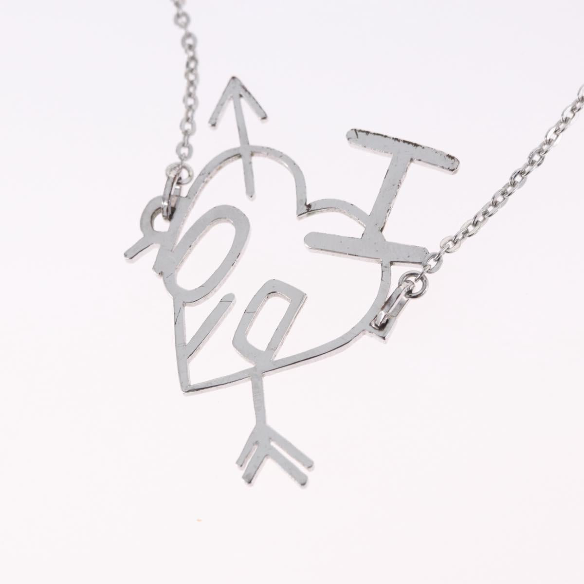 Christian Dior Heart Arrow Bracelet Metal Silver Auth am12479M