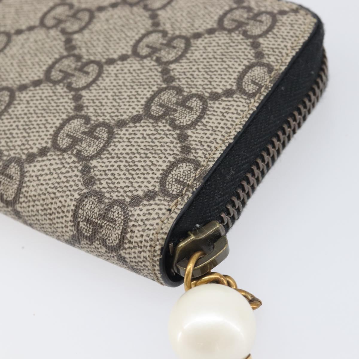 LOUIS VUITTON GG Supreme Coin Purse PVC Beige Gold Tone 431482 LV Auth am12481V