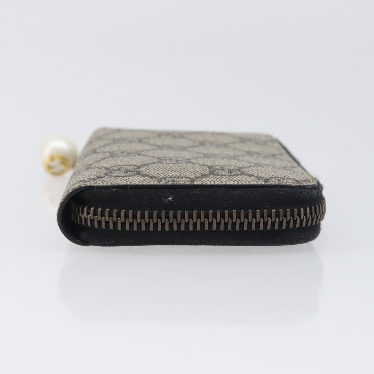 LOUIS VUITTON GG Supreme Coin Purse PVC Beige Gold Tone 431482 LV Auth am12481V
