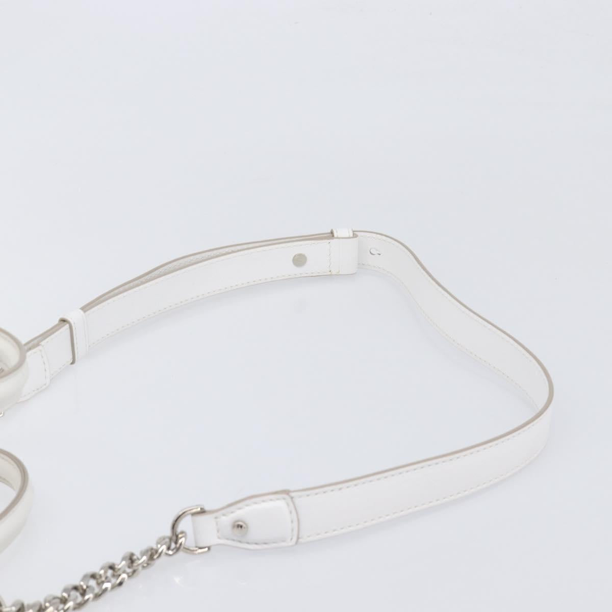TOD’S x Alber Elbaz Hand Bag Leather White Silver Auth am12484V