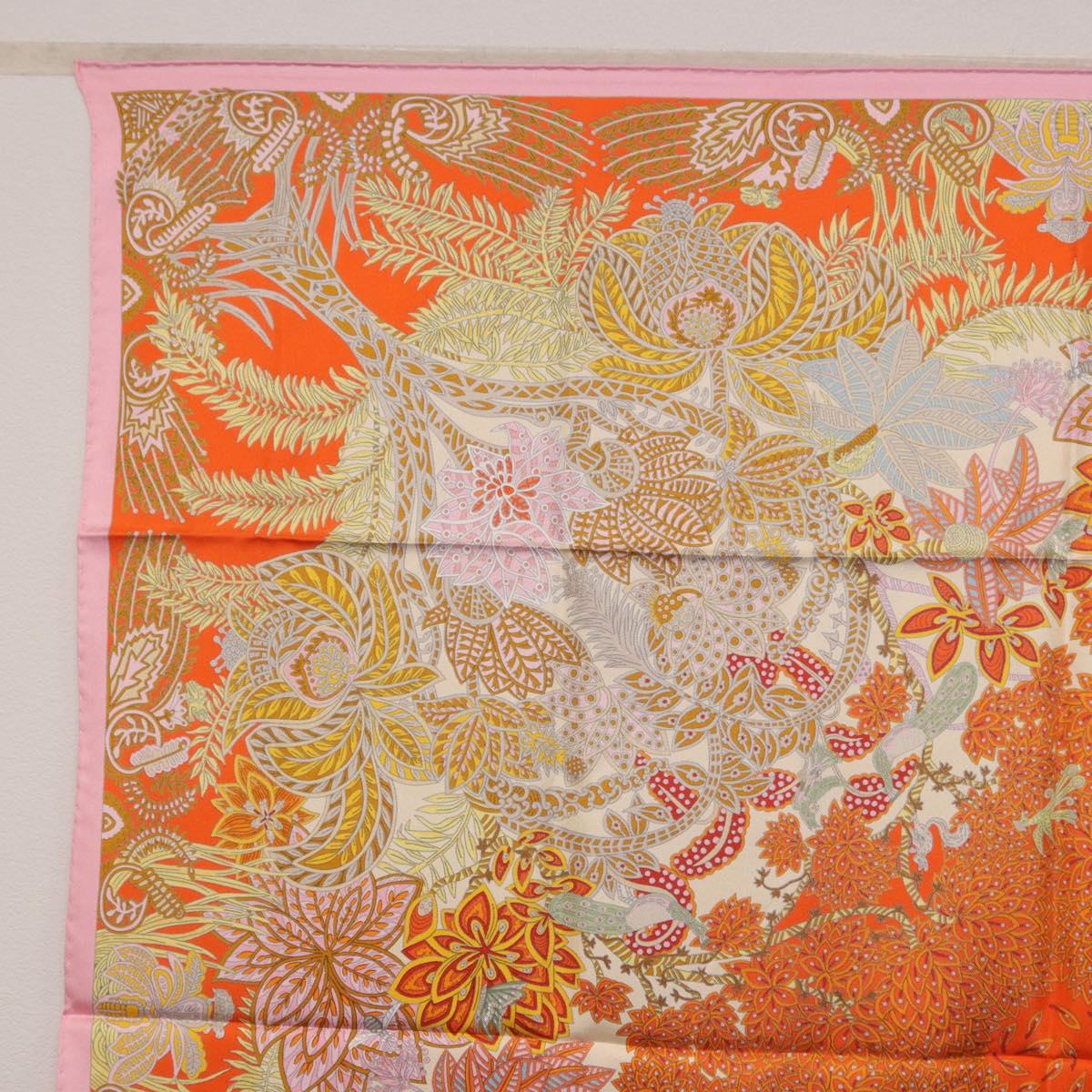 HERMES Carre 90 Scarf Silk ""Maitres de la Foret"" Multicolor Auth am12487M