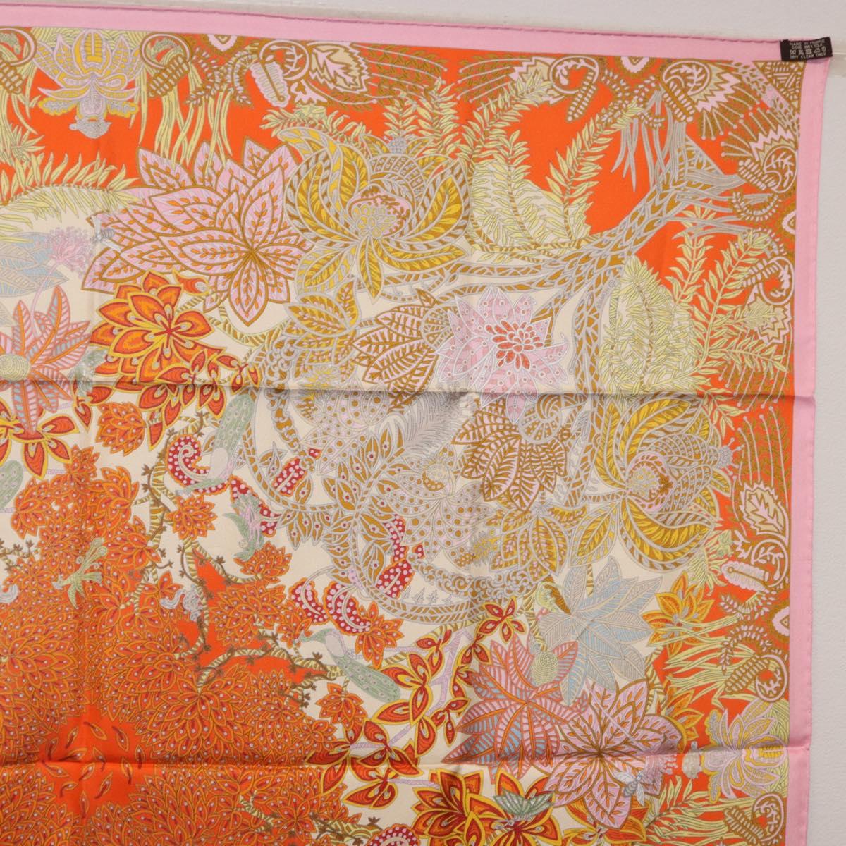 HERMES Carre 90 Scarf Silk ""Maitres de la Foret"" Multicolor Auth am12487M