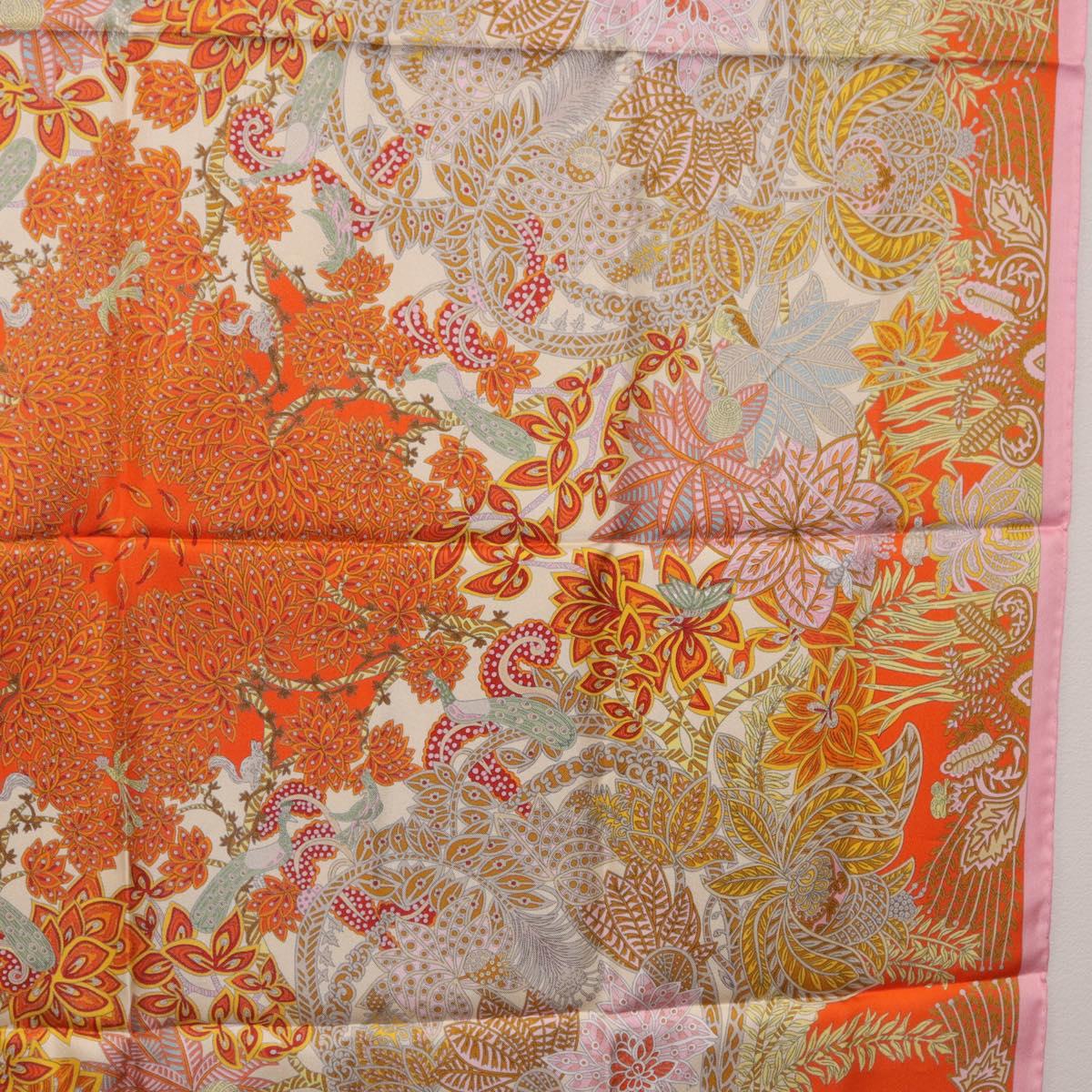 HERMES Carre 90 Scarf Silk ""Maitres de la Foret"" Multicolor Auth am12487M