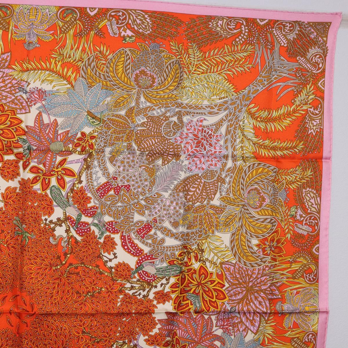 HERMES Carre 90 Scarf Silk ""Maitres de la Foret"" Multicolor Auth am12487M