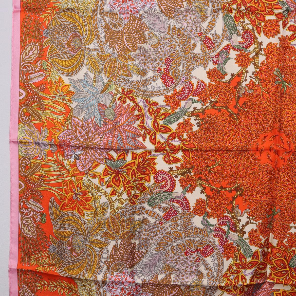 HERMES Carre 90 Scarf Silk ""Maitres de la Foret"" Multicolor Auth am12487M
