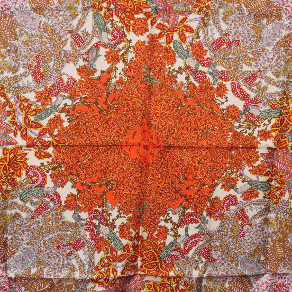 HERMES Carre 90 Scarf Silk ""Maitres de la Foret"" Multicolor Auth am12487M