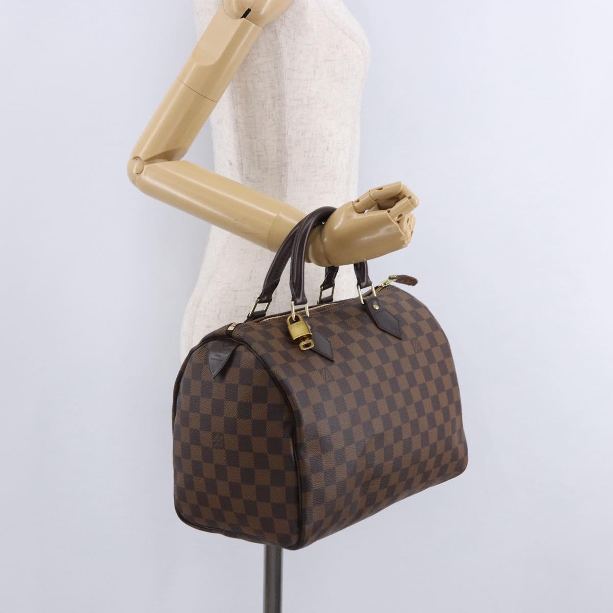 LOUIS VUITTON Damier Ebene Speedy 30 Hand Bag N41364 LV Auth am12493V