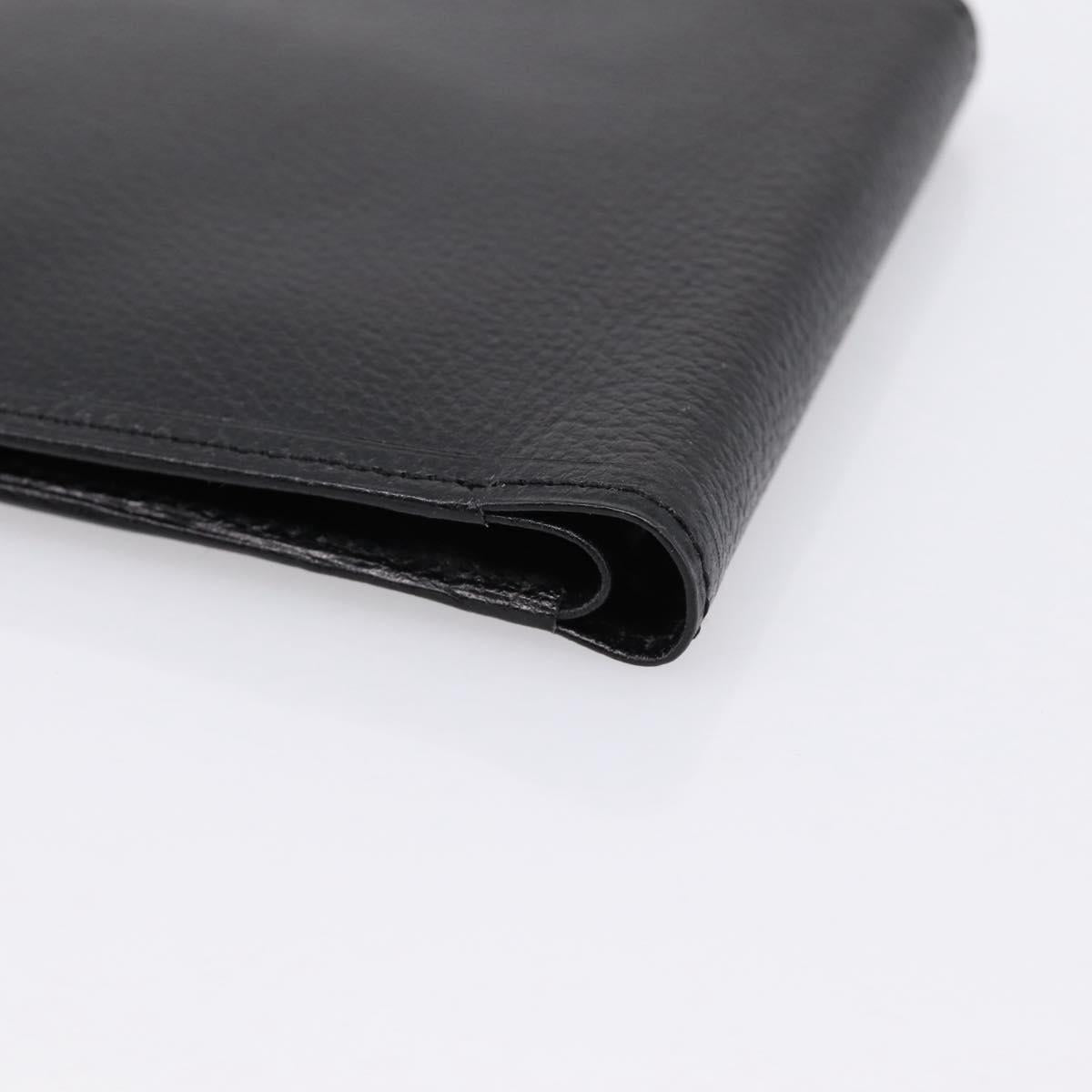 BURBERRY Nova Check Wallet Leather Black Auth am12497V