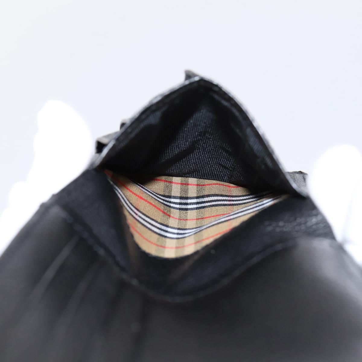 BURBERRY Nova Check Wallet Leather Black Auth am12497V