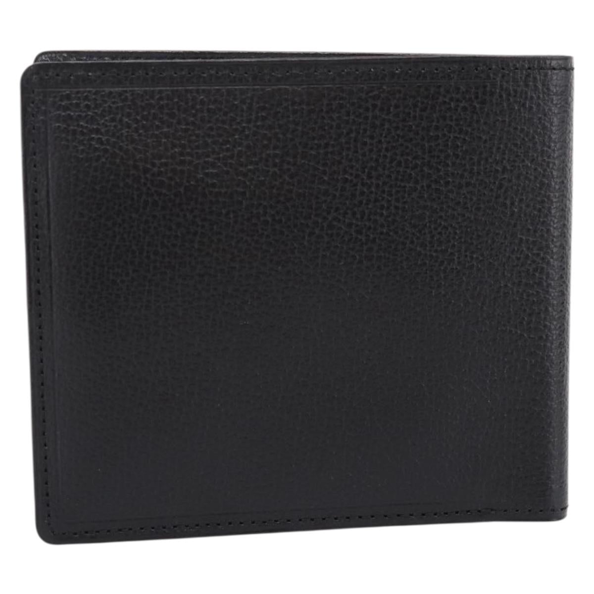 BURBERRY Nova Check Wallet Leather Black Auth am12497V
