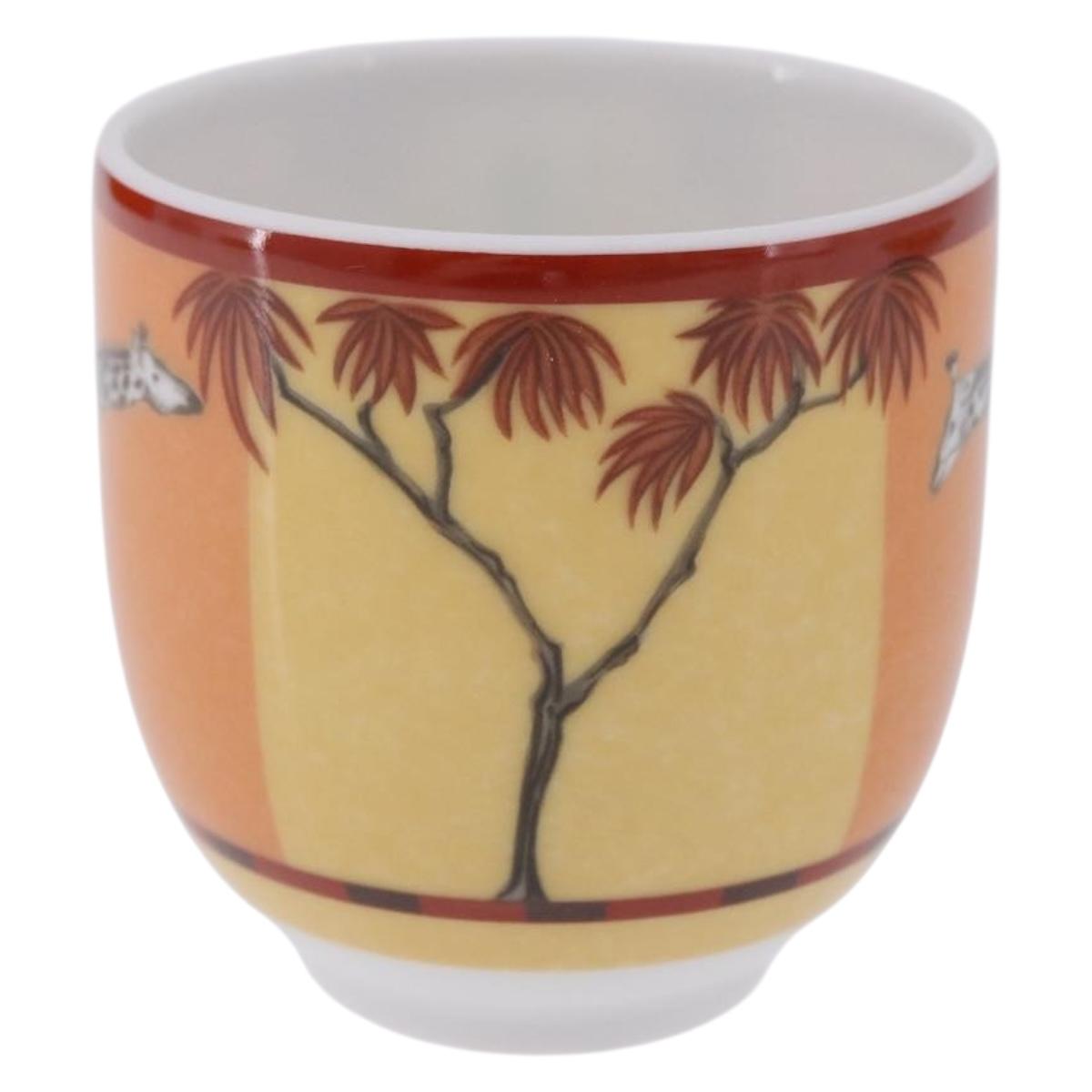 HERMES Cup and Saucer Set AFRICA Pottery Multicolor Auth am12499M