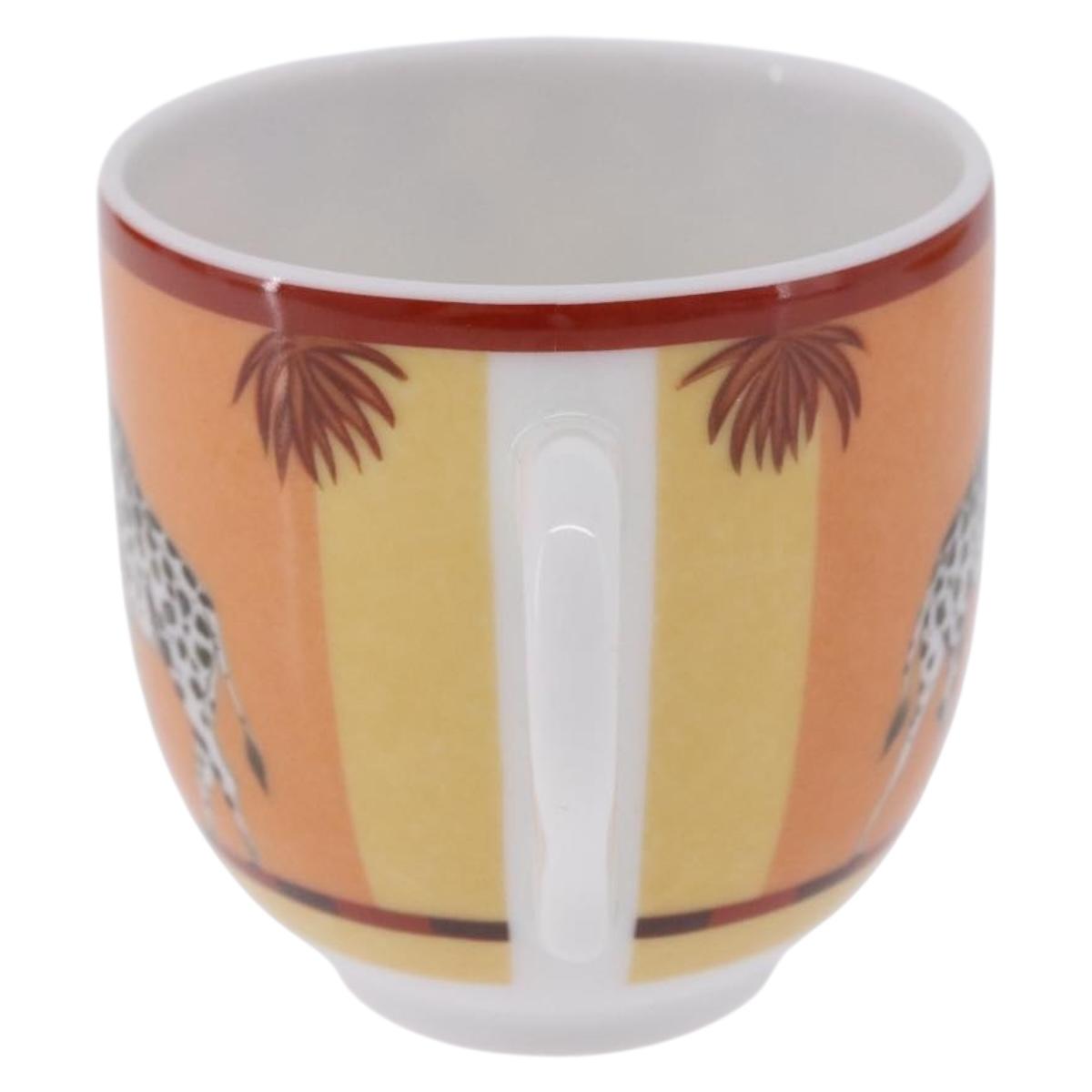 HERMES Cup and Saucer Set AFRICA Pottery Multicolor Auth am12499M