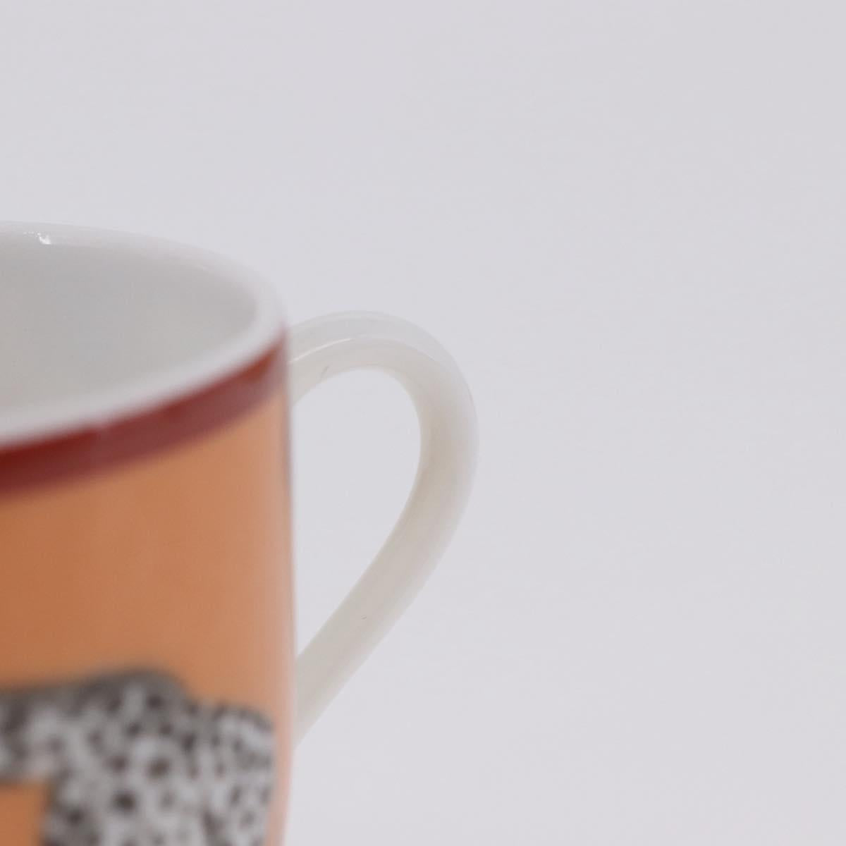 HERMES Cup and Saucer Set AFRICA Pottery Multicolor Auth am12499M