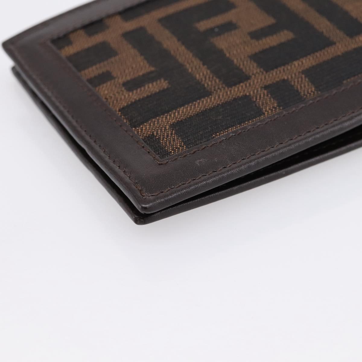 FENDI Zucca Canvas Bifold Wallet Brown Auth am12503V