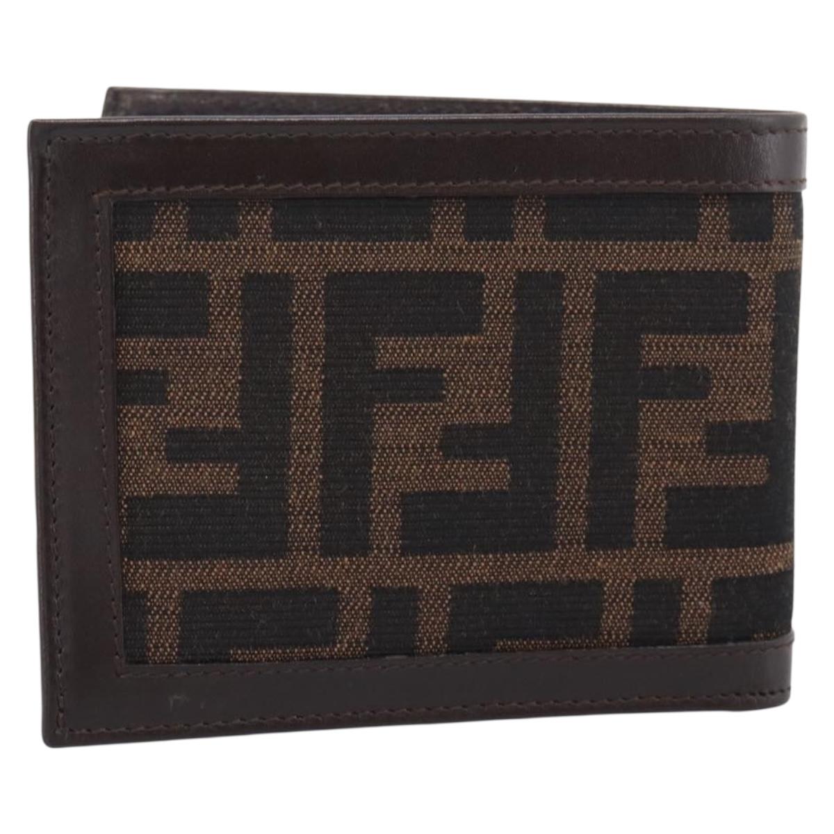 FENDI Zucca Canvas Bifold Wallet Brown Auth am12503V