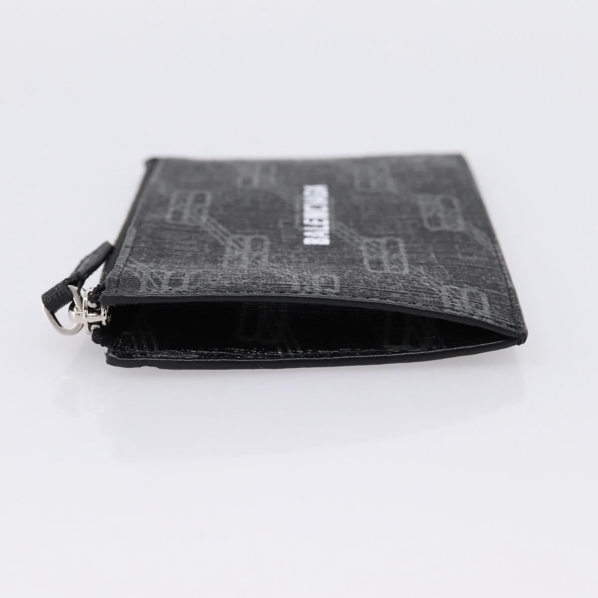 BALENCIAGA Fragment Case PVC Leather Black Silver 640535 Auth am12506M