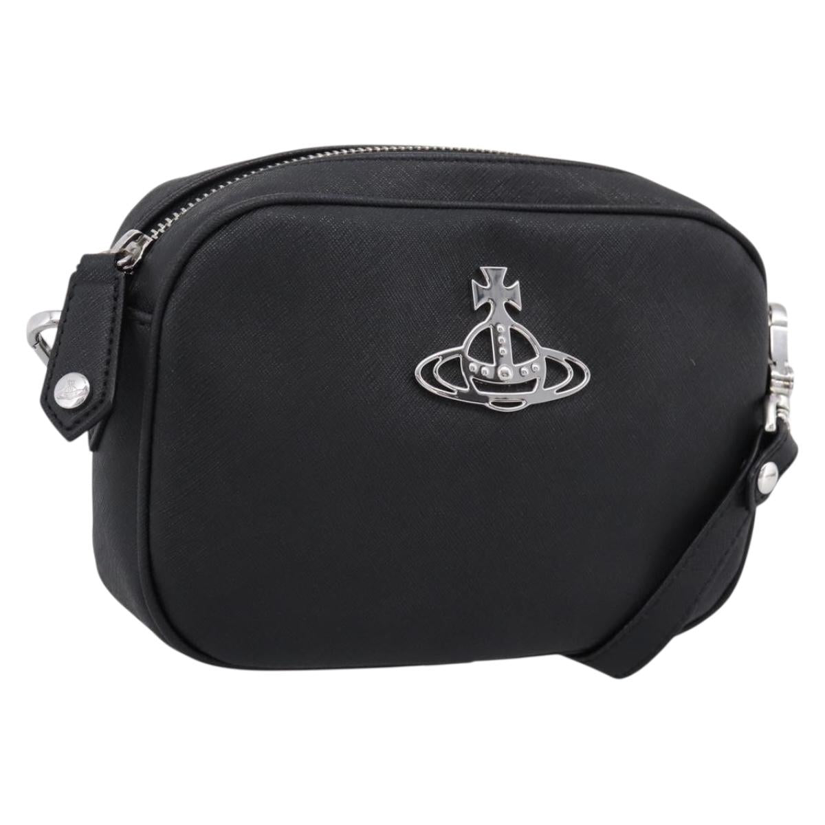 Vivienne Westwood Shoulder Bag PVC Black Silver Auth am12513V