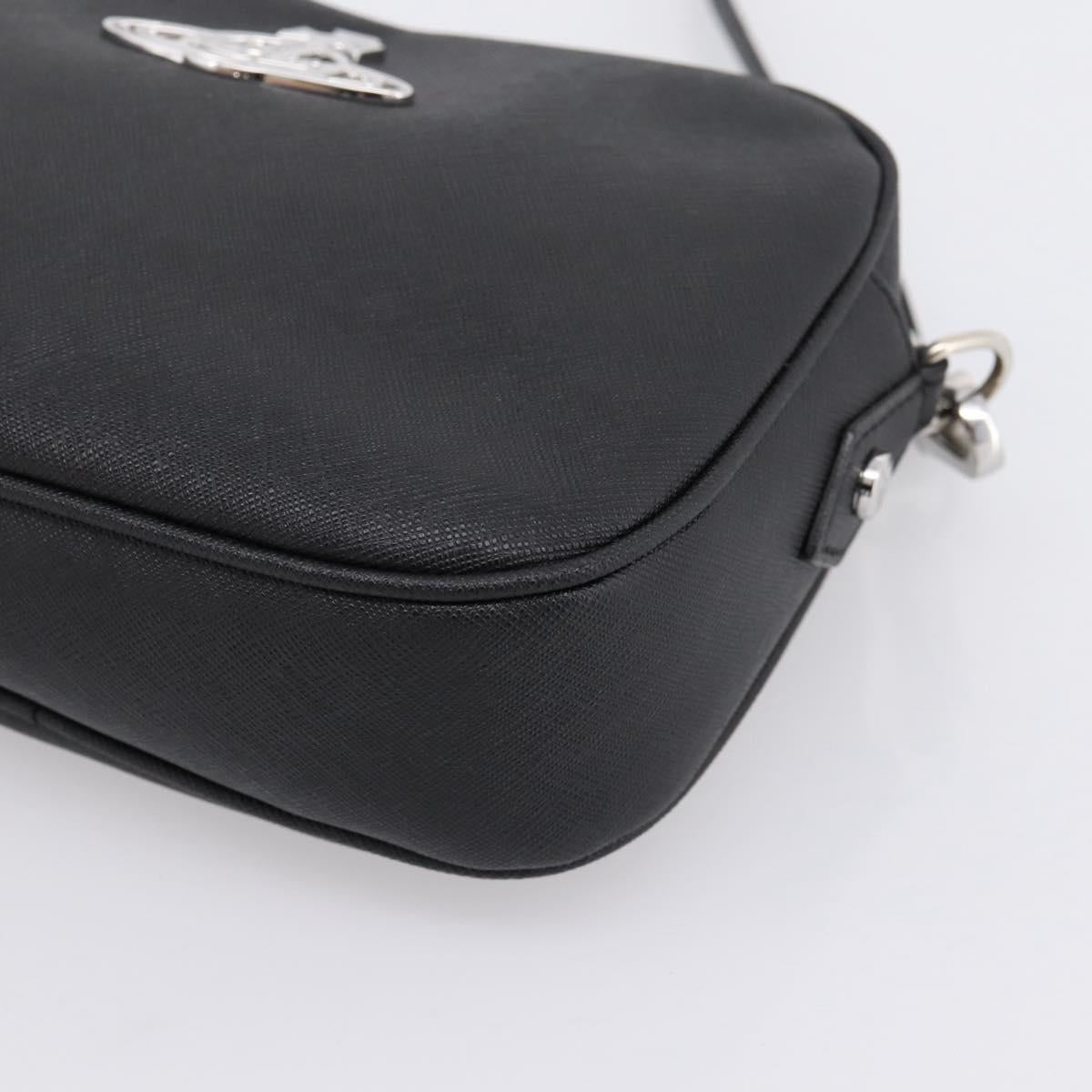 Vivienne Westwood Shoulder Bag PVC Black Silver Auth am12513V