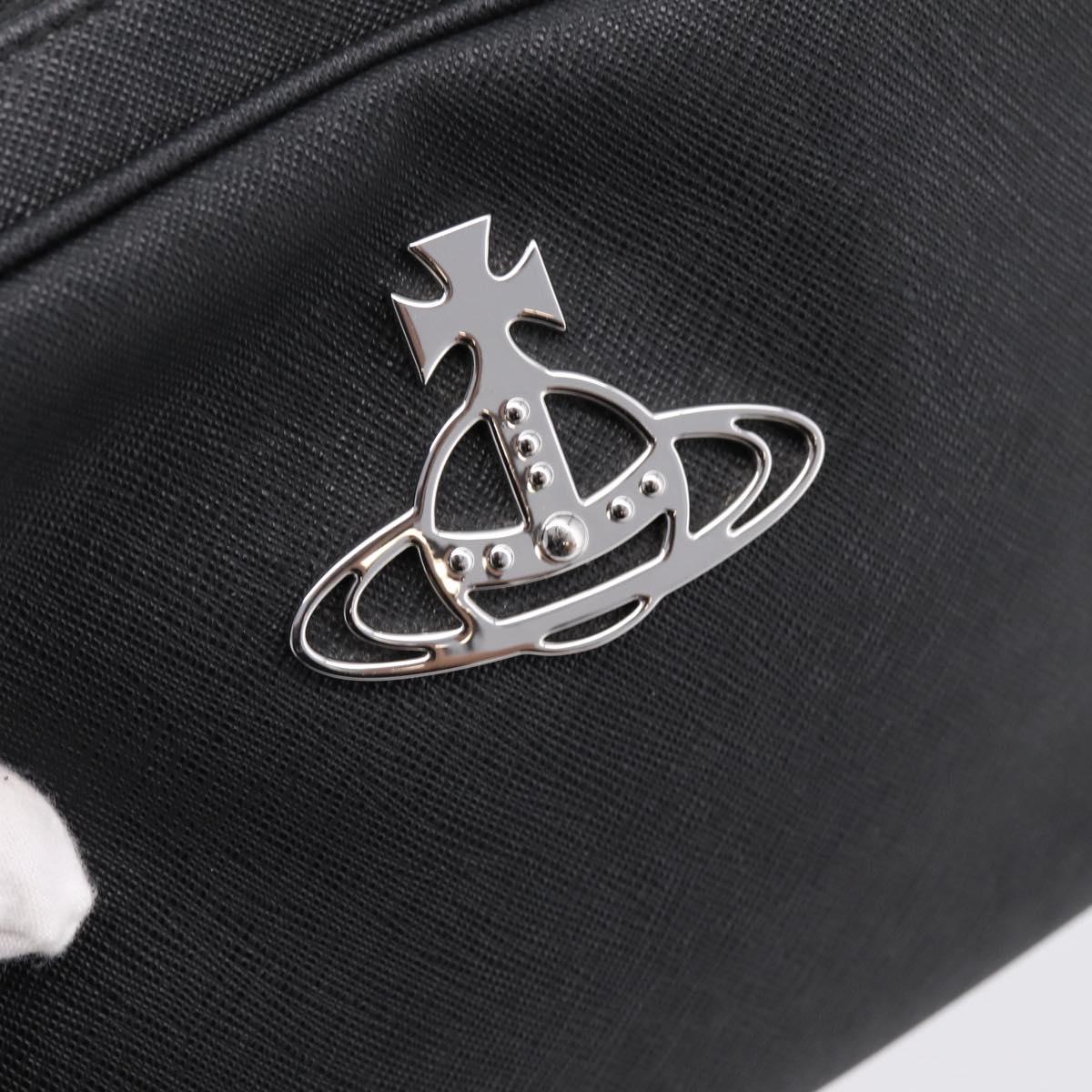 Vivienne Westwood Shoulder Bag PVC Black Silver Auth am12513V