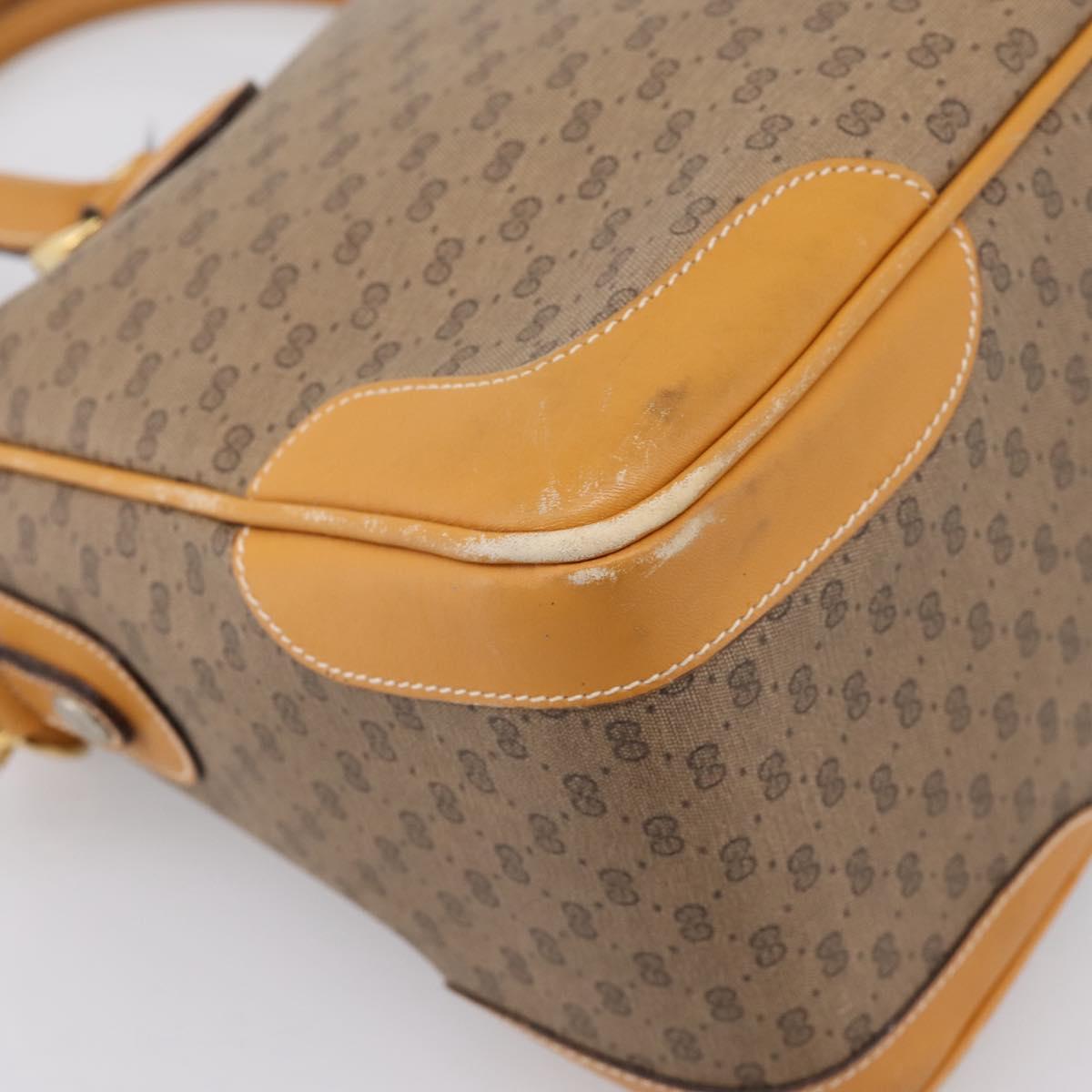 GUCCI Micro GG Supreme Bag PVC Leather 2way Beige Gold 002 25 0033 Auth am12515A