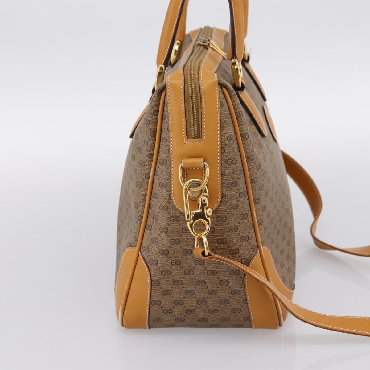 GUCCI Micro GG Supreme Bag PVC Leather 2way Beige Gold 002 25 0033 Auth am12515A