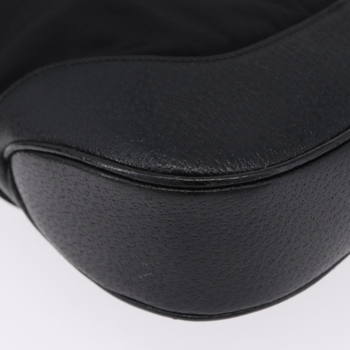 GUCCI Jackie Shoulder Bag Nylon Black Silver 001 3346 Auth am12516V