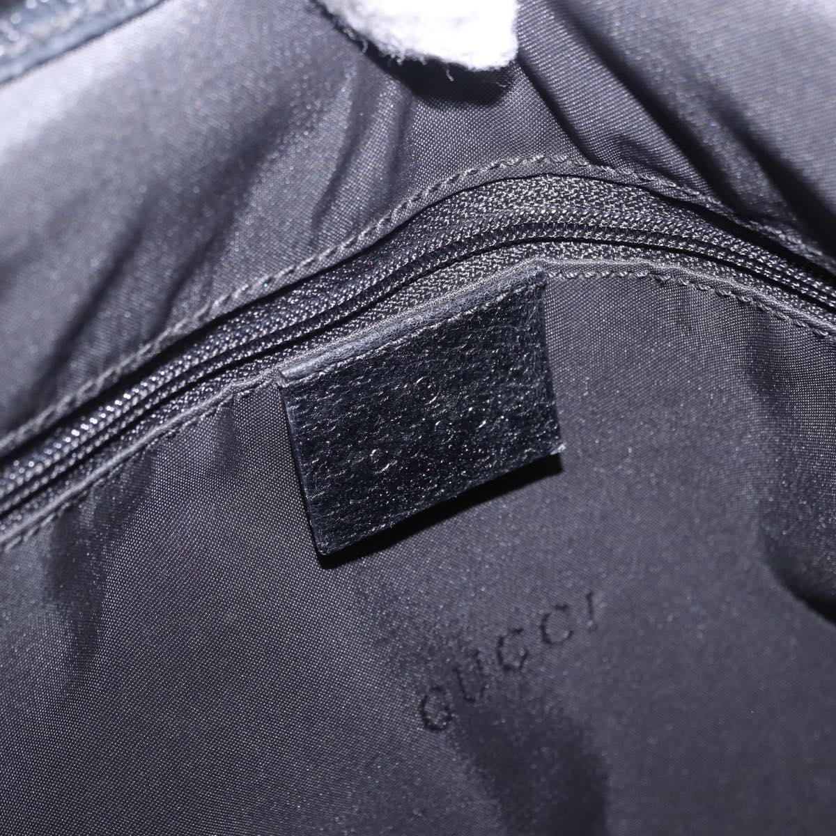 GUCCI Jackie Shoulder Bag Nylon Black Silver 001 3346 Auth am12516V
