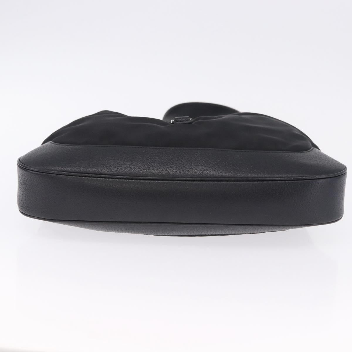 GUCCI Jackie Shoulder Bag Nylon Black Silver 001 3346 Auth am12516V