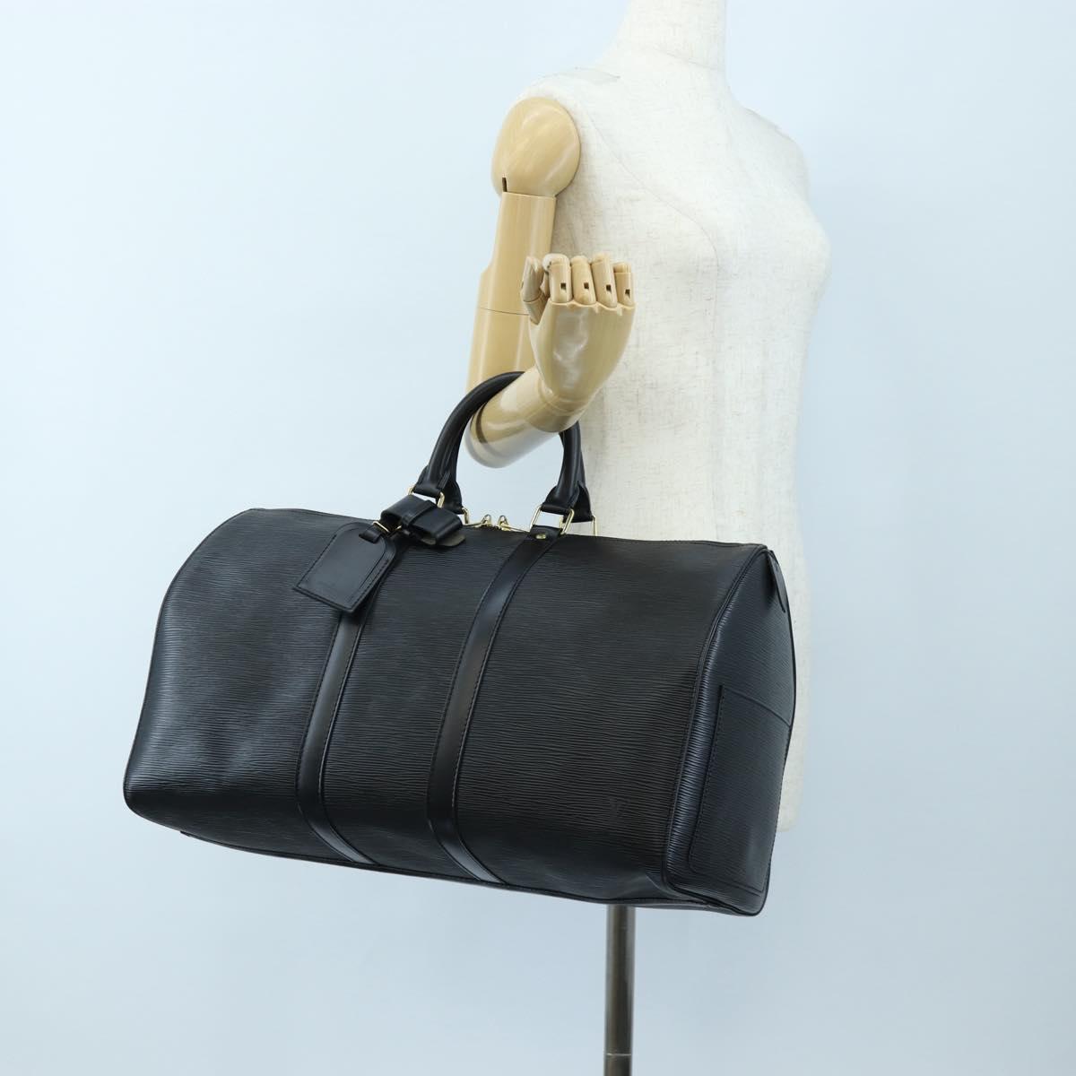 LOUIS VUITTON Epi Keepall 45 Boston Bag Black M42972 LV Auth am12520SAV