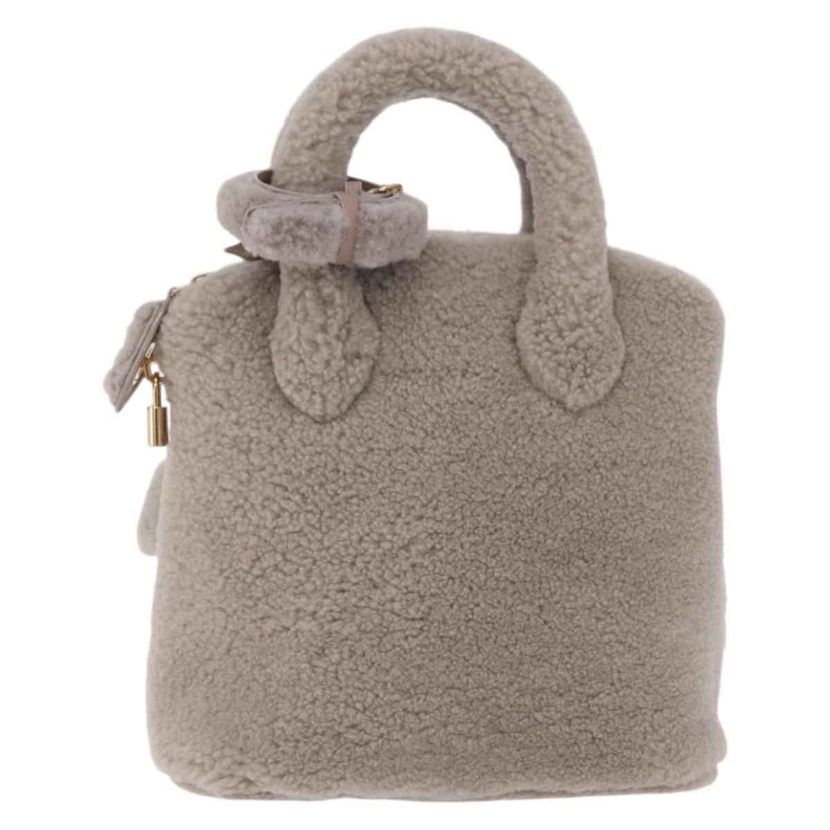 LOUIS VUITTON Lockit Voyage Hand Bag Mouton Greige M93850 LV Auth am12524SAM