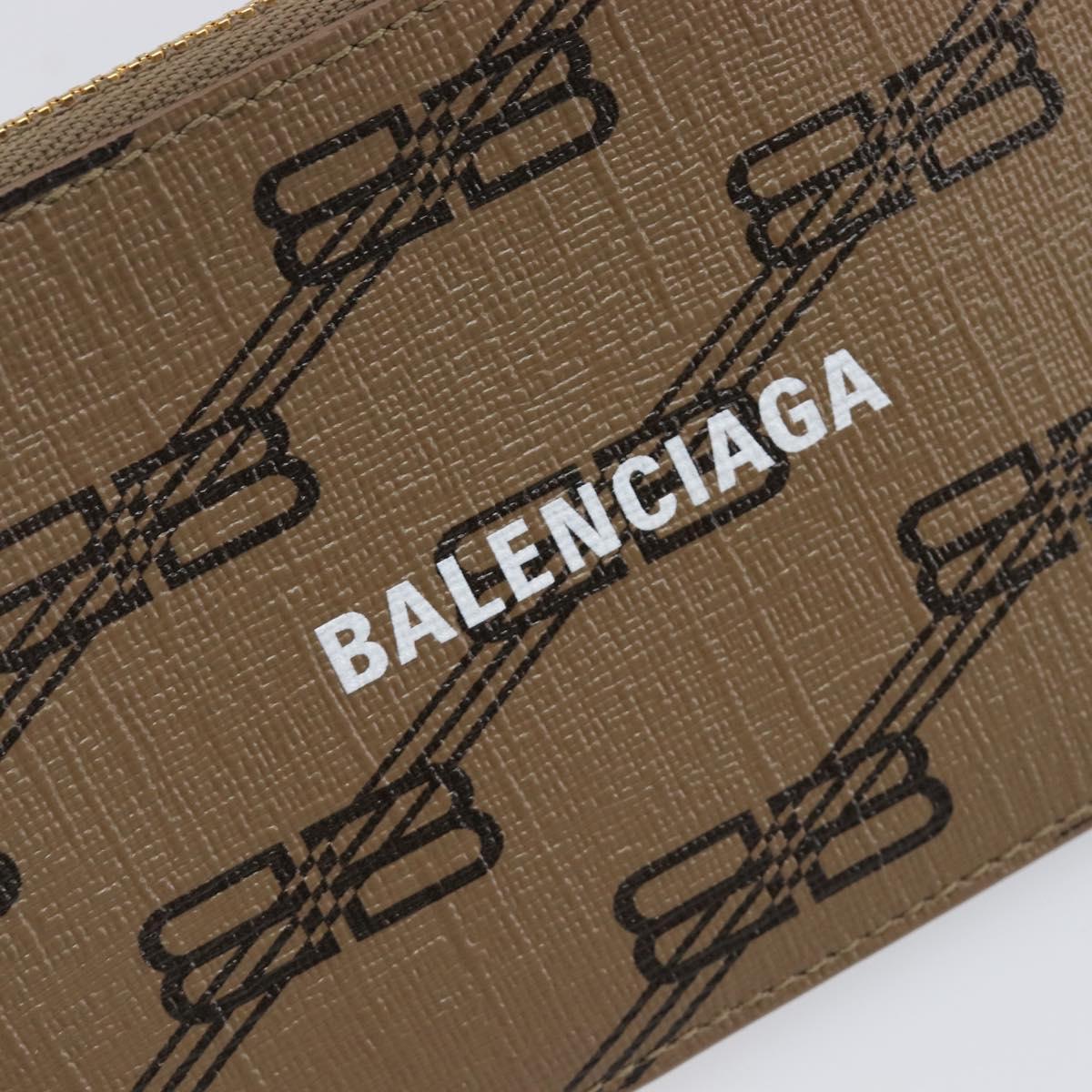 BALENCIAGA Fragment Case Card Case PVC Beige Gold 640535 Auth am12526M