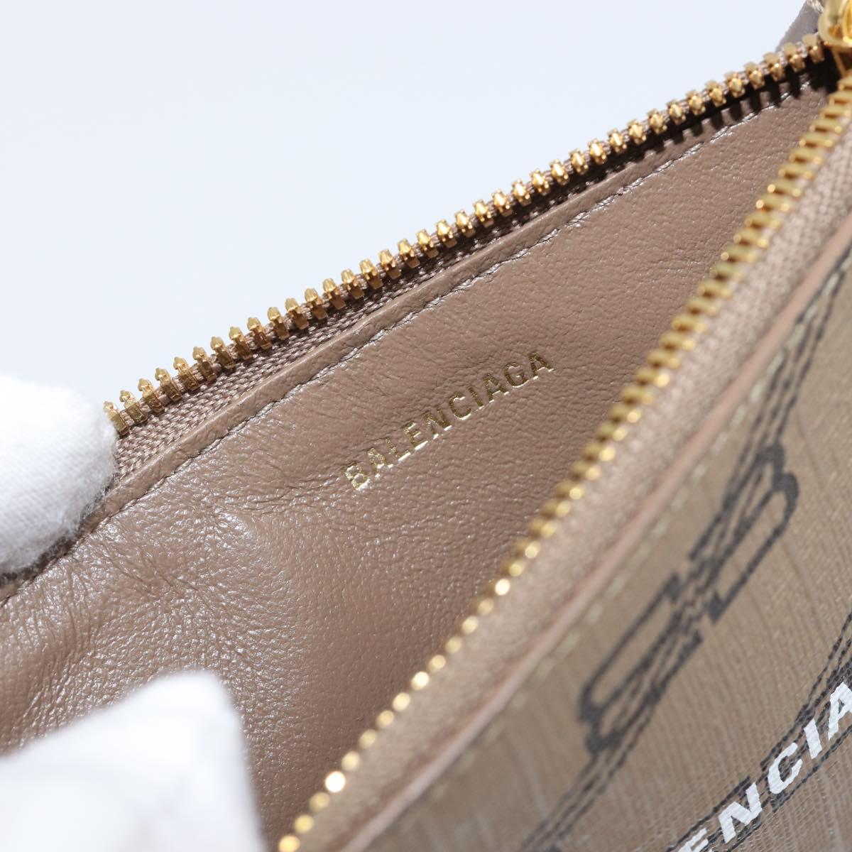 BALENCIAGA Fragment Case Card Case PVC Beige Gold 640535 Auth am12526M