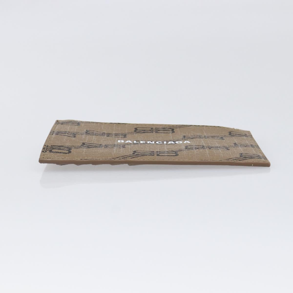 BALENCIAGA Fragment Case Card Case PVC Beige Gold 640535 Auth am12526M