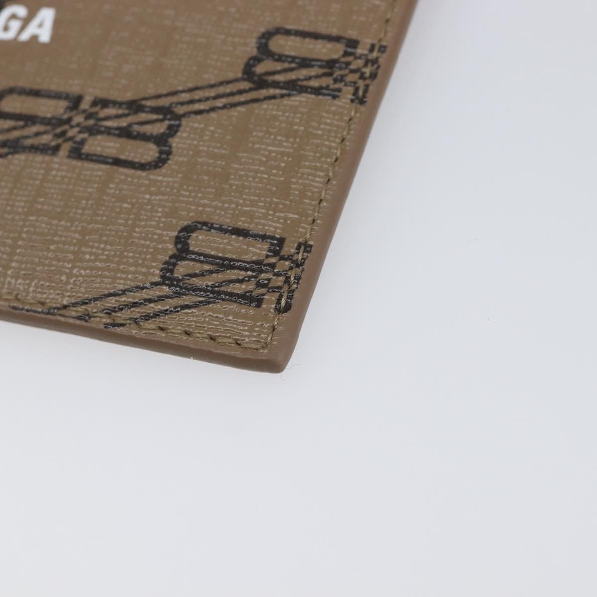 BALENCIAGA Fragment Case Card Case PVC Beige Gold 640535 Auth am12526M