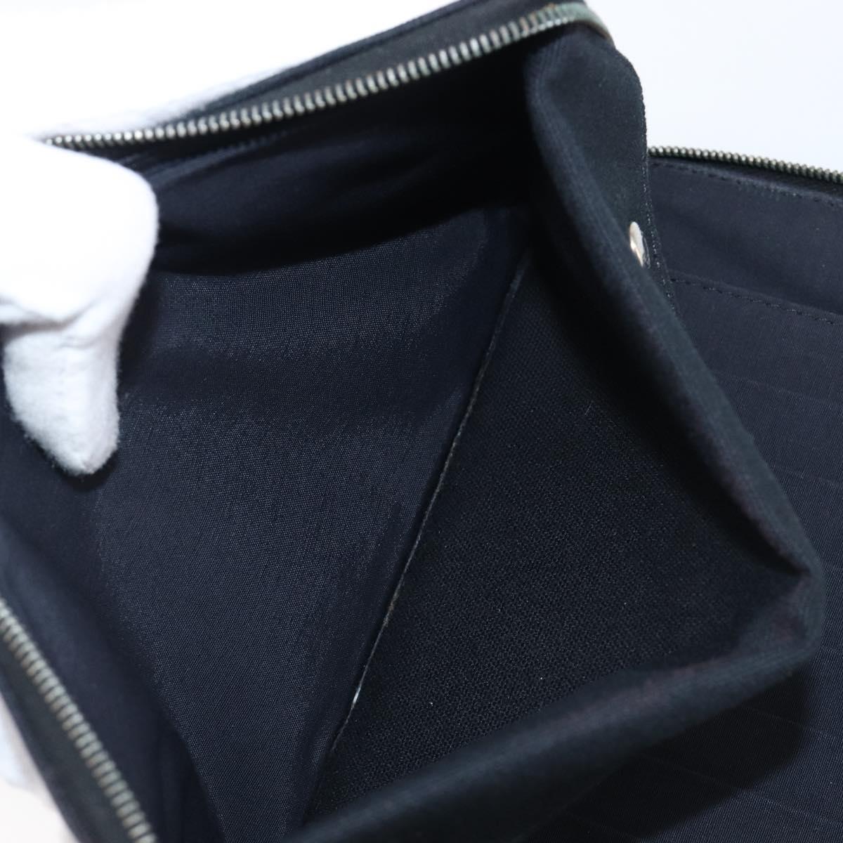 HERMES Fourre Tout Perth Wallet Cotton Black Silver Auth am12528A