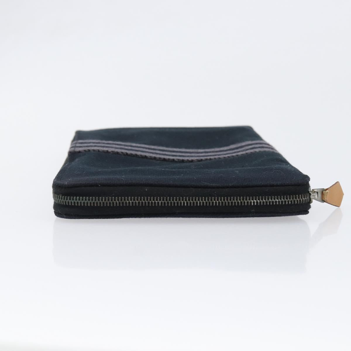 HERMES Fourre Tout Perth Wallet Cotton Black Silver Auth am12528A