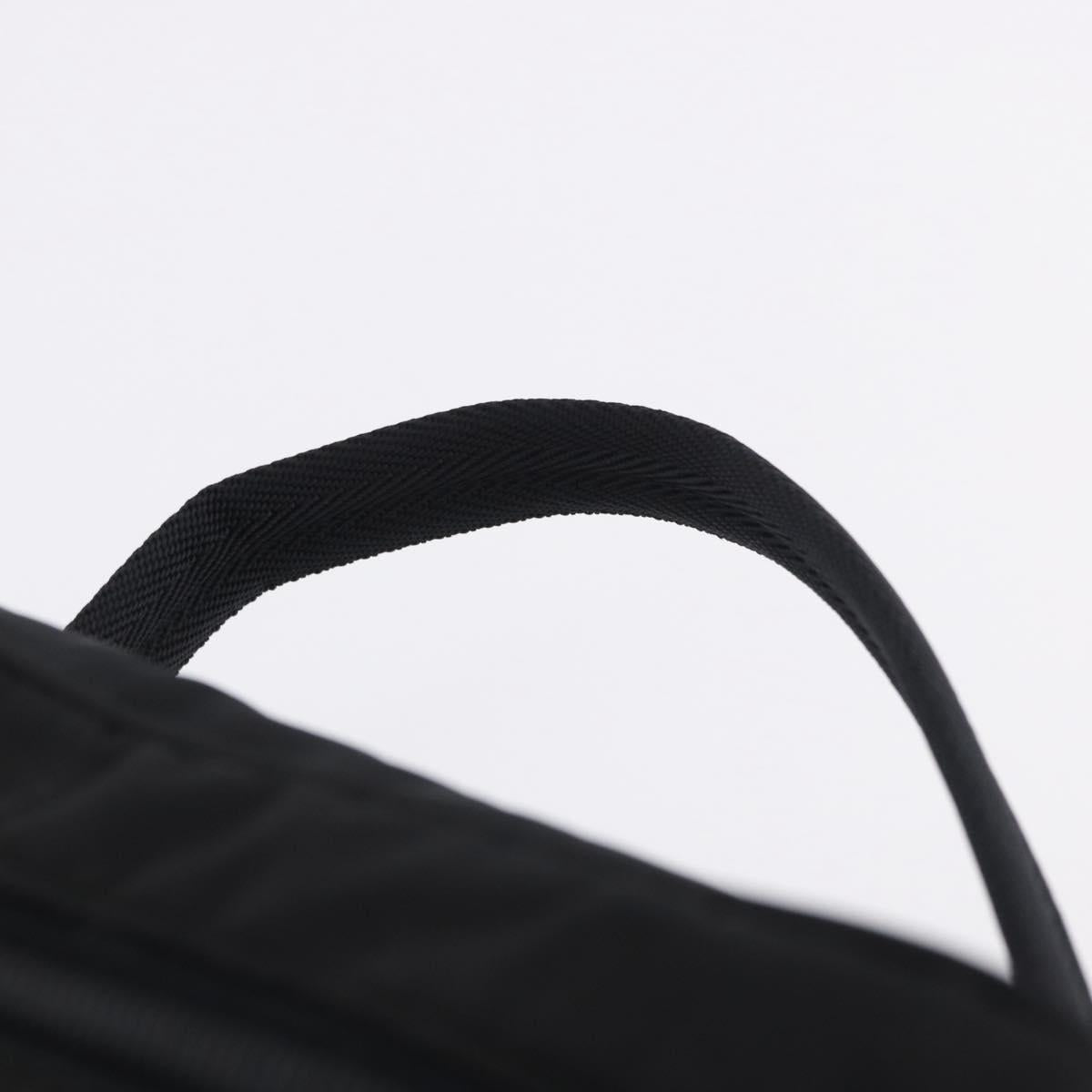 PRADA Vanity Hand Bag Nylon Black Silver 1N0715 Auth am12531A