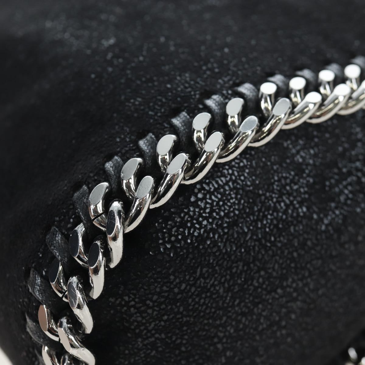 Stella MacCartney Chain Falabella Bag Suede Black Silver 371223 Auth am12535V