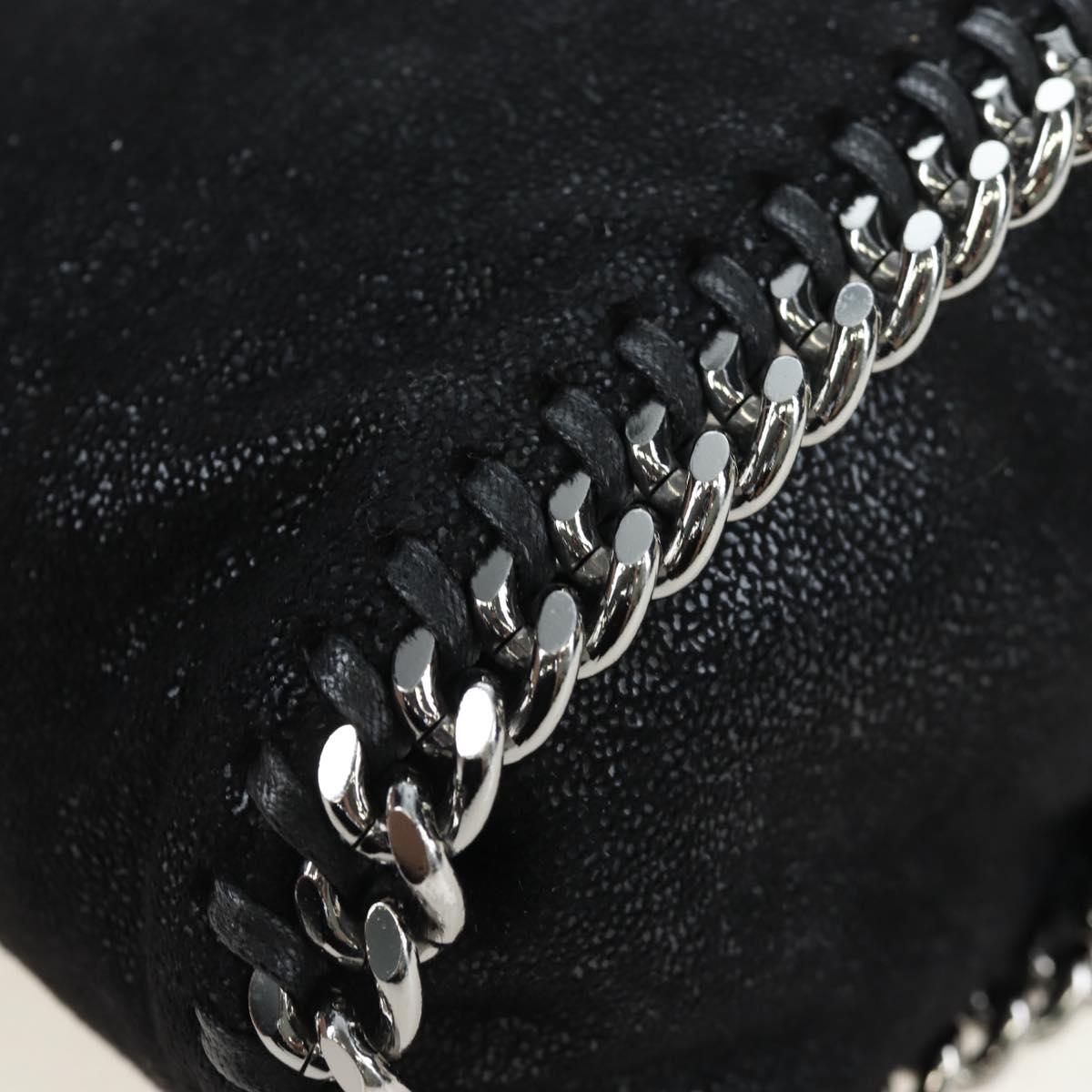 Stella MacCartney Chain Falabella Bag Suede Black Silver 371223 Auth am12535V