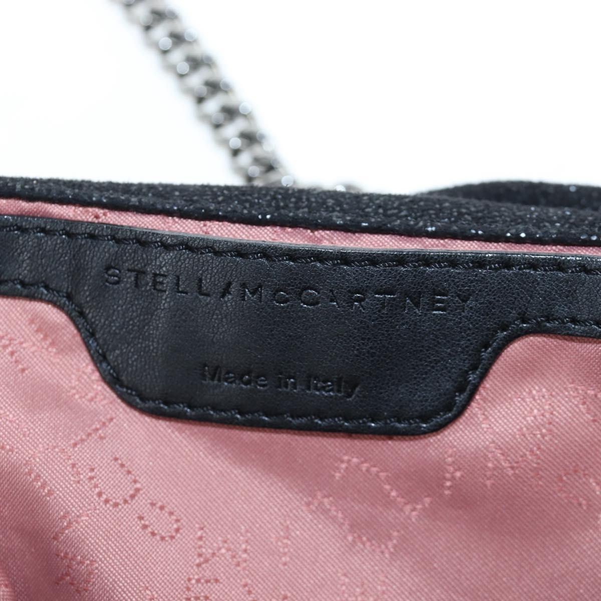 Stella MacCartney Chain Falabella Bag Suede Black Silver 371223 Auth am12535V