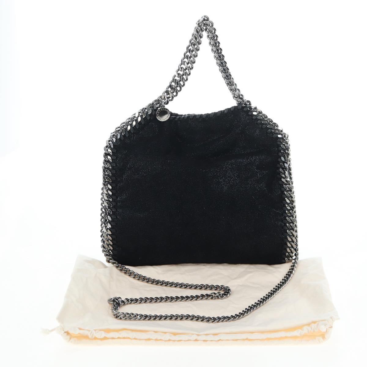 Stella MacCartney Chain Falabella Bag Suede Black Silver 371223 Auth am12535V