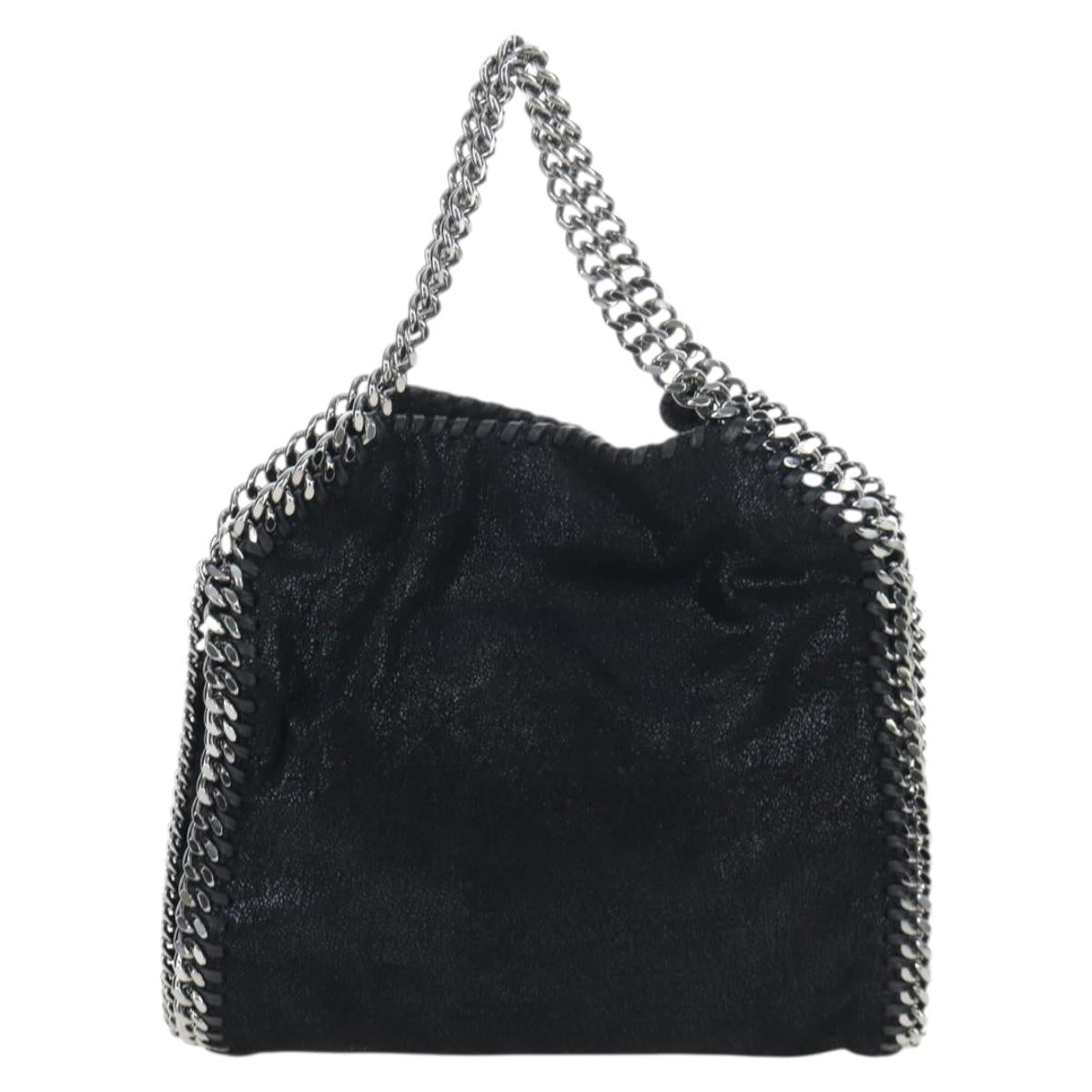 Stella MacCartney Chain Falabella Bag Suede Black Silver 371223 Auth am12535V