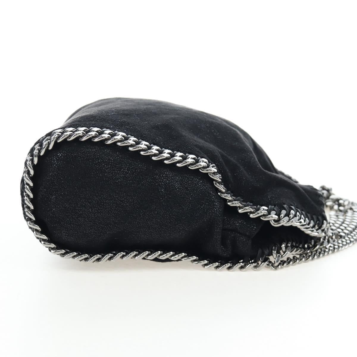 Stella MacCartney Chain Falabella Bag Suede Black Silver 371223 Auth am12535V