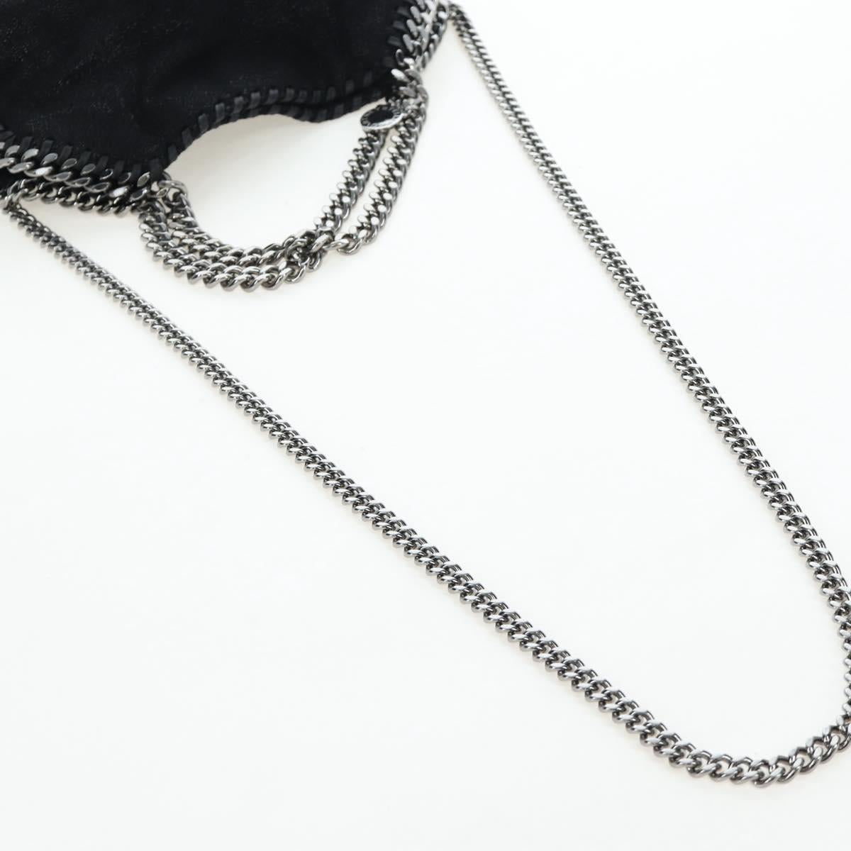 Stella MacCartney Chain Falabella Bag Suede Black Silver 371223 Auth am12535V