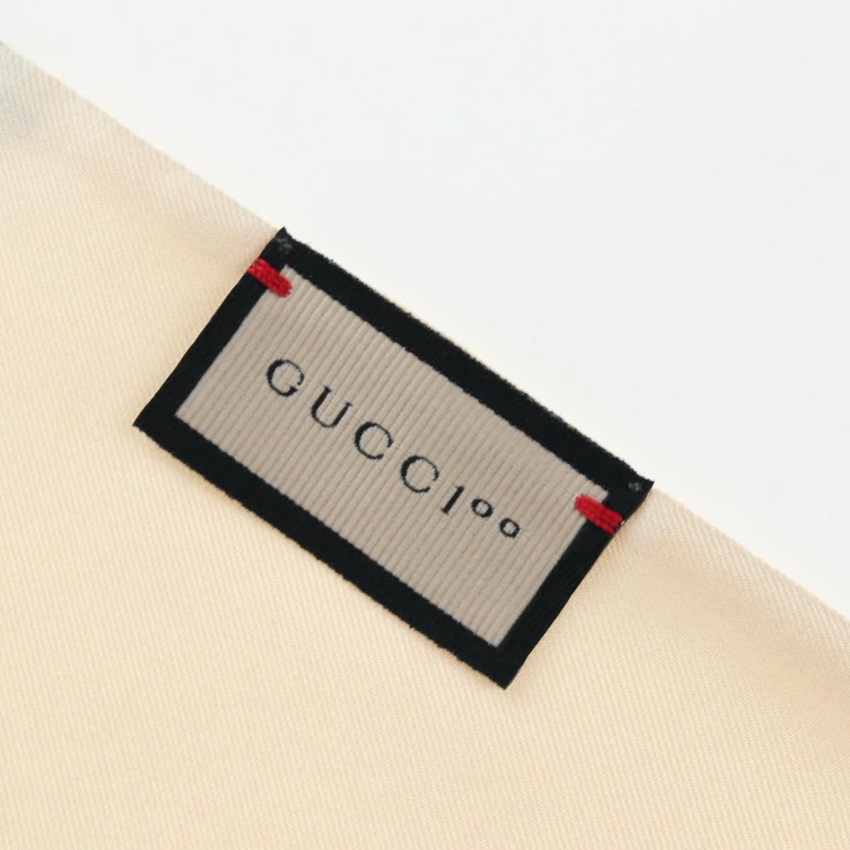 GUCCI Flower Pattern Stole Silk Bordeaux Auth am12538M